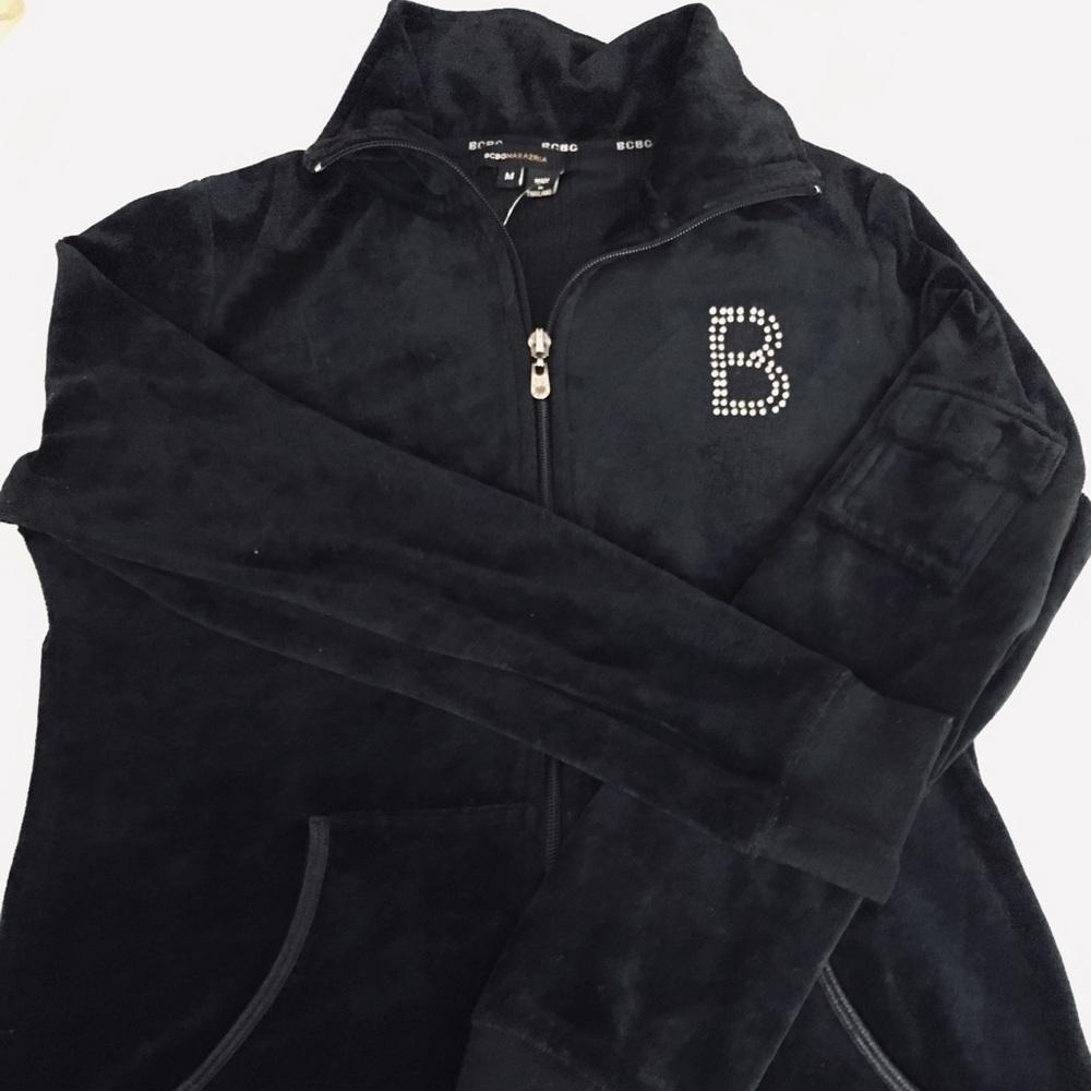 BCBG Max Azria Medium Velvet Zip Jacket